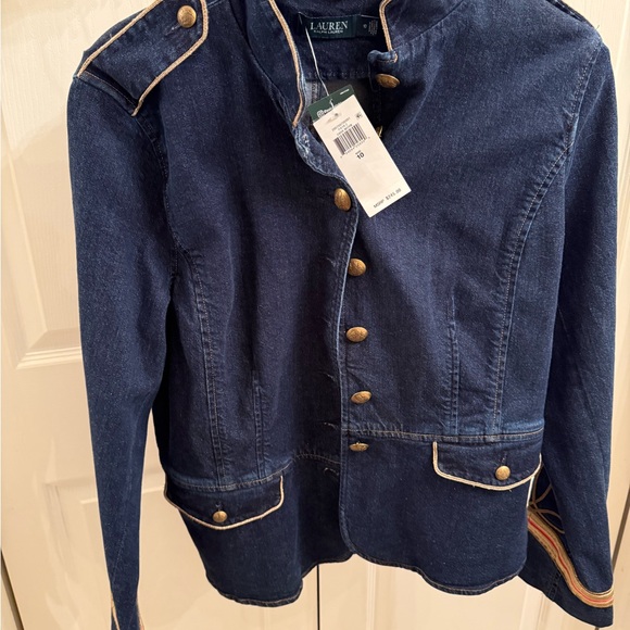 Ralph Lauren Dark Blue Denim Jacket with Gold Trim - Picture 2 of 7